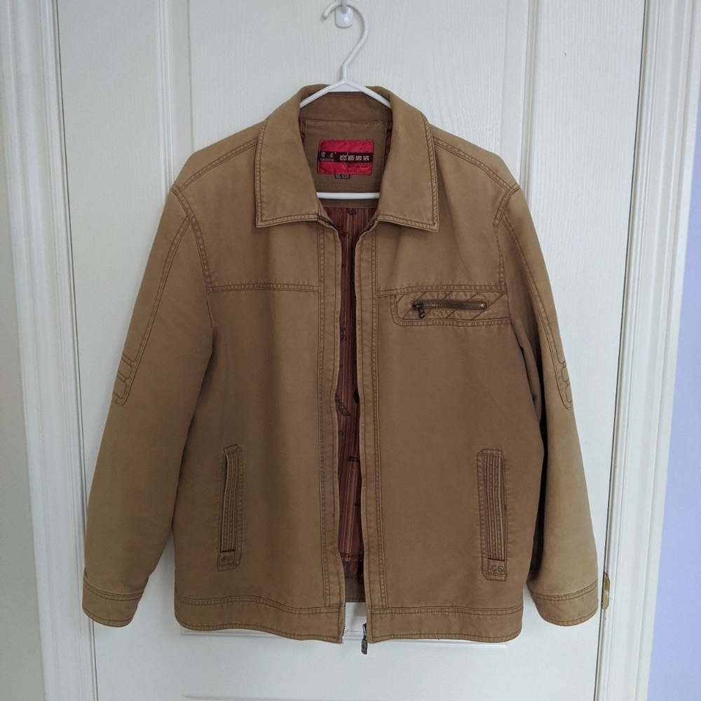 tan oversized vintage jacket